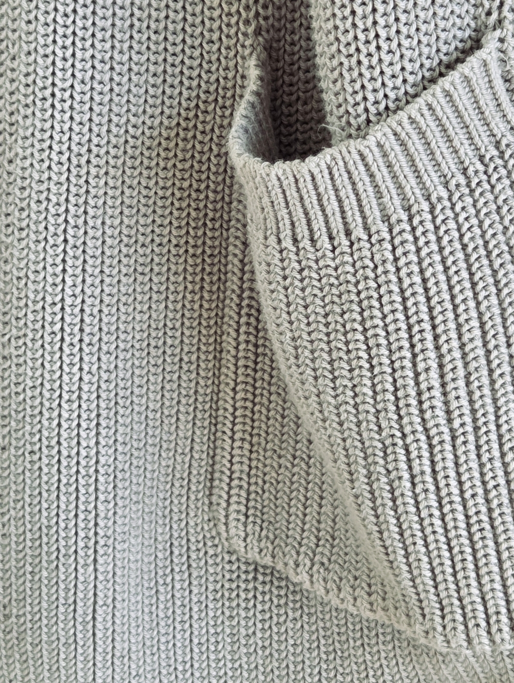 LOFT Open Long Cardigan Sweater 100% Cotton Sage Green with Pockets XL - Picture 9 of 13